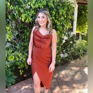 Burnt orange cocktail dress